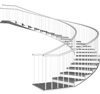 现代旋转楼梯su模型
