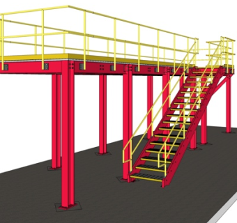 现代铁艺楼梯su模型