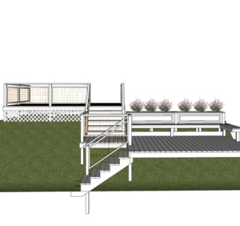 现代铁艺楼梯su模型