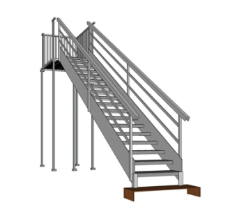 现代铁艺楼梯su模型