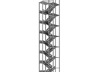 现代<em>铁艺楼梯</em>su模型