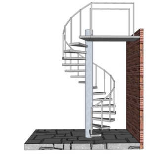 现代旋转楼梯su模型