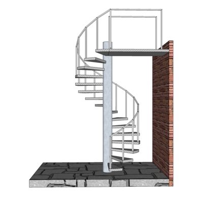 现代旋转楼梯su模型