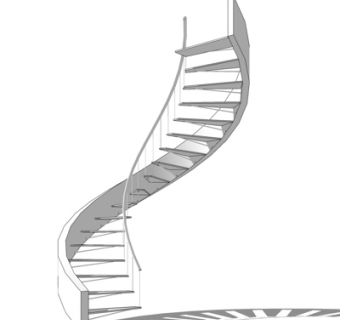现代旋转楼梯su模型