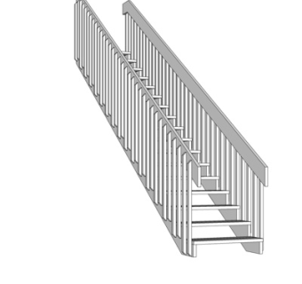 现代铁艺楼梯su模型