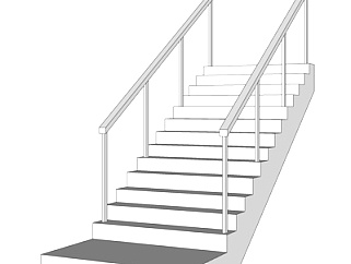 现代<em>简约</em>楼梯su模型
