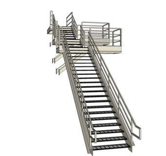 现代铁艺楼梯su模型