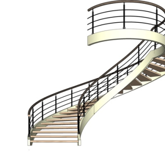 现代旋转楼梯su模型