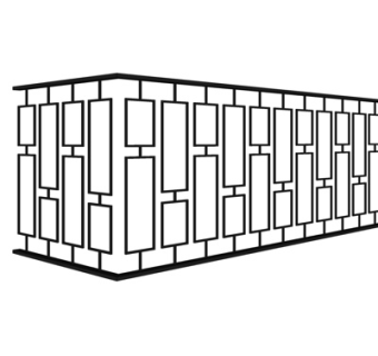 现代铁艺围栏su模型