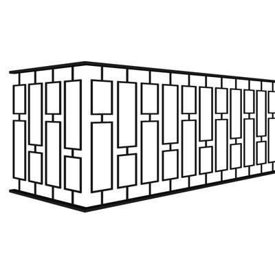 现代铁艺围栏su模型