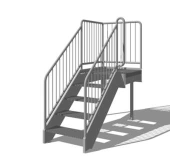 现代铁艺楼梯su模型