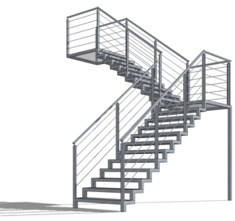 现代铁艺楼梯su模型