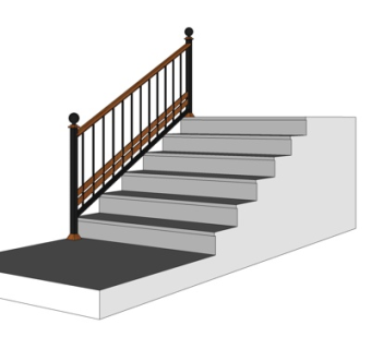 欧式简约楼梯su模型