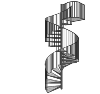 现代旋转楼梯su模型