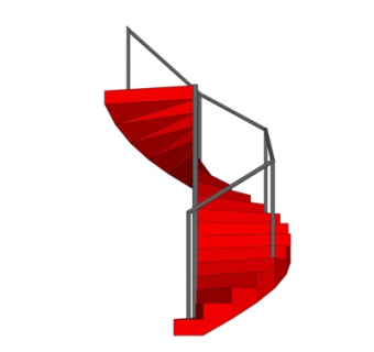 现代旋转楼梯su模型