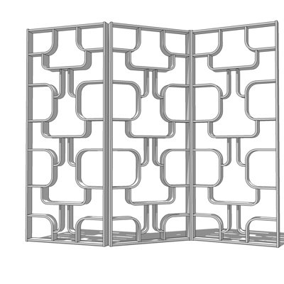 现代铁艺隔断屏风su模型