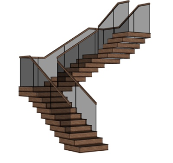 现代转角楼梯su模型