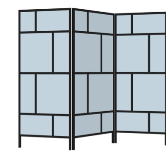 现代铁艺隔断屏风su模型