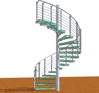现代旋转楼梯su模型