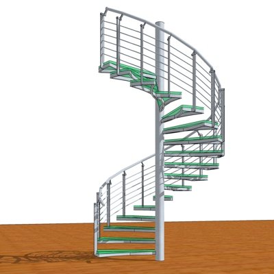 现代旋转楼梯su模型