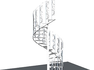 <em>现代旋转楼梯</em>su模型