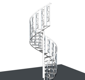 现代旋转楼梯su模型