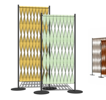 现代布艺隔断屏风su模型