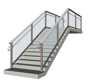 后现代玻璃楼梯su模型