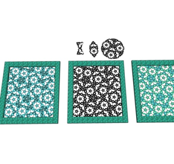 现代印花隔断屏风su模型