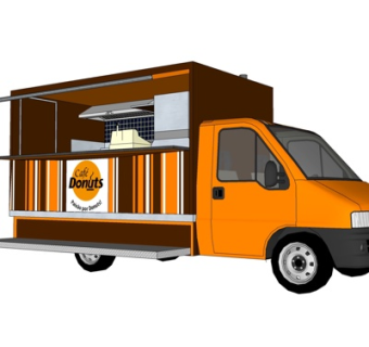 现代快餐车su模型