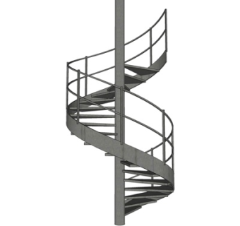 现代旋转楼梯su模型