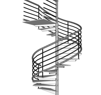 现代旋转楼梯su模型