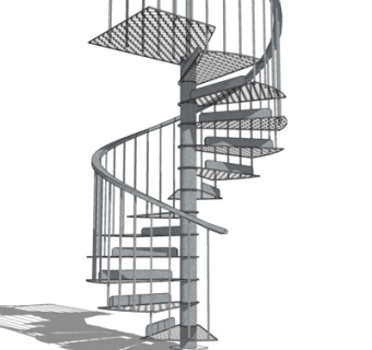 现代旋转楼梯su模型