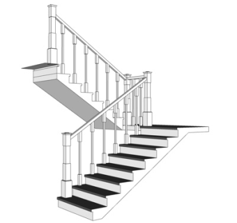 简欧楼梯su模型