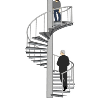 现代旋转楼梯su模型