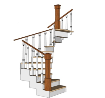 简欧楼梯su模型