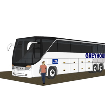 现代大型客车su模型