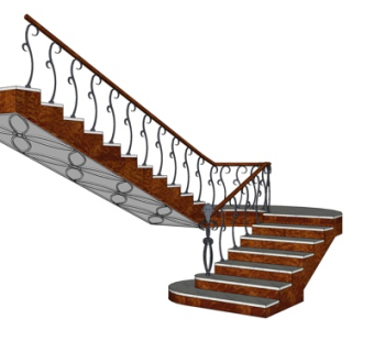简欧楼梯su模型