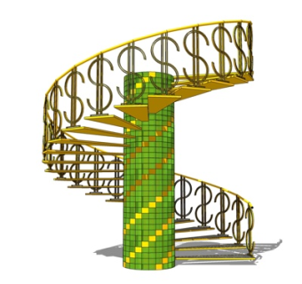 现代旋转楼梯su模型