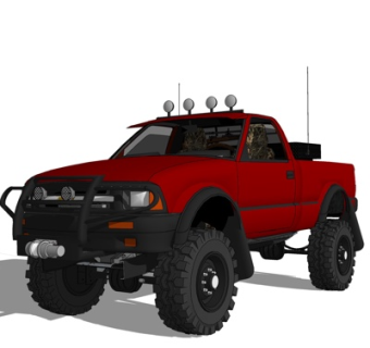 现代越野汽车su模型
