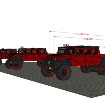 现代越野车su模型