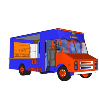 现代快餐车su模型