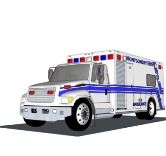 现代救护车su模型