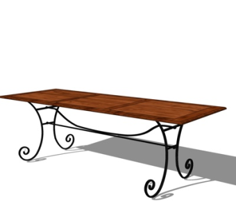 简欧桌子su模型