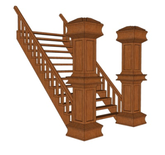 欧式楼梯su模型