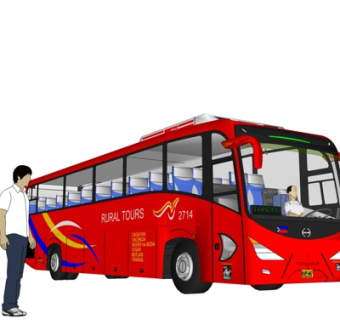 现代大型客车su模型