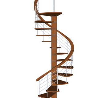 现代旋转楼梯su模型