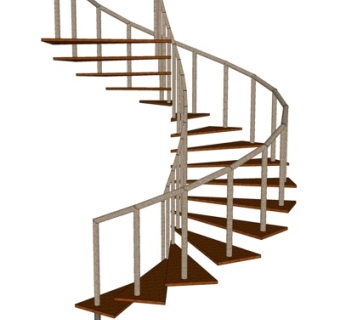 现代旋转楼梯su模型