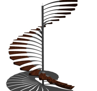 现代旋转楼梯su模型