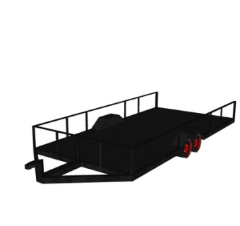 现代拖车板su模型